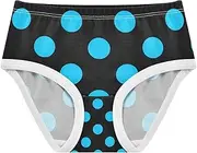 [RPLIFE] Blue Green Gradient Girls Briefs, Toddler Briefs, Cotton Underwear for Girls, Big Blue Polka Dot, 5 Years
