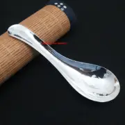 Solid 999 Fine Silver Spoon 龙凤呈祥 Pattern Handle Small Dinner Spoon 4.13inch