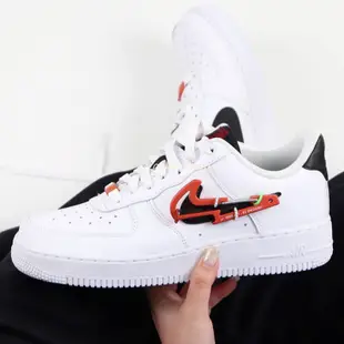 Nike Air Force 1 Low 黑白紅 扣環 登山扣 鴛鴦 AF1 解構 經典 休閒鞋 DH7579-100