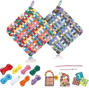 Gugxiom Weaving Kit, Pot Holder Kit for Kids, Potholder Loom, Crochet Kit for Beginners, Potholder Loops Crafts Ideal Gifts for Girls Ages 6 7 8 9 10 11 12