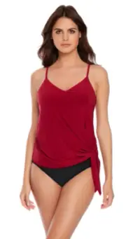 *Magicsuit Womens Solid Alex Underwire Tankini Top Style Cherry Red 16 NWT