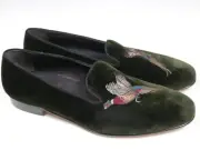 Ralph Lauren Purple Label Slippers Velvet Pheasant Green Box RARE NEW 12 US