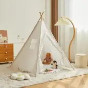 Teepee Tent Kids Cotton Canvas Pretend Play House Boy Girls Wigwam Gift Large AU