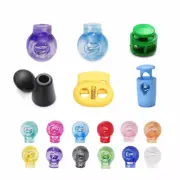 50x Assorted Colors Spring Round Toggle Stopper Cord Lock Clip Ends for Lanyard