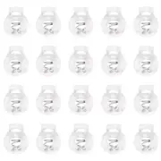Clear Plastic Cord Locks Single Hole Spring Toggles Stoppers Fastener Slider ...