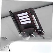 Didiseaon Id Storage Folder Holder Sun Visor Organizer Registration Organizers Organiser Multifunctional Car Work Documents Women Sun Visor Cover for License Interior Leather Black