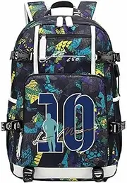 YUNZYUN Soccer Player M-essi Multifunction Backpack Travel Laptop Fans Multicolour Bag For Men Women, Multicolour, Modern