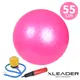 【Leader X】加厚防爆 核心肌群鍛鍊瑜珈球 韻律球 抗力球 55cm (粉紅-附贈打氣筒)