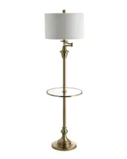 JONATHAN Y 60in Cora Brass Side Table & Floor Lamp