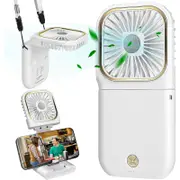 Handheld Fan Small Personal Fan with 3 Speeds Neck Rechargeable Portable Fan