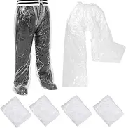 [Styquenzer] 4 PCS Disposable Rain Pants, Long Pant with Shoe Cover Rainpants Clear Plastic Rain Pants Adult Disposable Boot Covers Rainpants for Men Women Outdoor (White), White, Medium