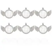Rhinestone Pendant Trays, 6 Pcs Double Sided Tray 6pcs Glass Dome 6pcs