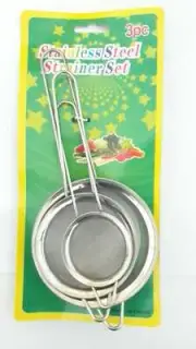 Strainer Fine Mesh Pasta Flour Stainless Steel Colander Sifter Sieve Set