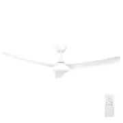 Brilliant 132cm White Matt Duque 3 Blade DC Ceiling Fan With Light Tone Changing LED Light and Remote