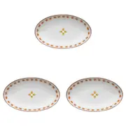 3PK Porto Fiesta Porcelain Oval Serve Plate Mosaic 32cm
