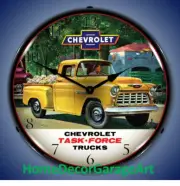 Chevrolet Trucks Task Force Y LED Backlit Wall Clock, Garage Art HDGA