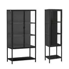 Stacked 5mm Tempered Glass Display Cabinet Steel Frame Storage 4-Tier Bookcase