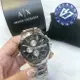 帝安諾-實體店面 AX Armani Exchange 三眼三環計時碼錶 銀色 不鏽鋼錶帶 黑色 男錶 AX2152【APP下單享4%點數】