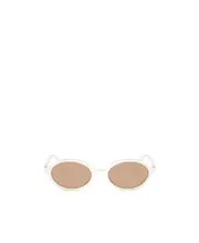 logo-plaque oval-frame sunglasses 50 white