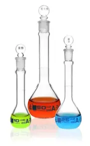Premium Volumetric Flask Set - 10ml, 25ml & 50ml - Class A, ASTM E288 - Super...