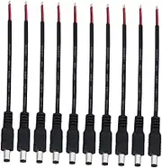 OSALADI 5.5 * 2.1mm Dc Power Adapter 10 Unit Set CCTV Surveillance Power Cord Extension Cable Lasting Material