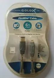 GOLD X 6FT FIREWIRE CABLE 6 PIN to 4 PIN IEEE1394 Model No. GX1394AB-06