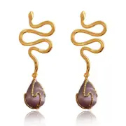 Culturesse La Deesse Artisan 24K Pure Gold Plating Drop Earring For Pierced Ears