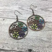 1.5” Bronze-tone Earring Boho Bead Set Dangle Drop Hook New Free Ship 3893