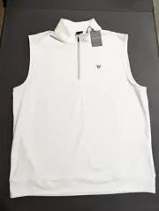 NWT MEN'S DUNNING GOLF 1/4 ZIP VEST, SIZE: L, COLOR: WHITE (M5)