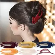 RC ROCHE ORNAMENT Womens Eyelet Side Slide Hair Accessory Strong Grip Clips Large - 6 Pieces Classic Multicolor