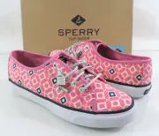 Women's Shoes Sperry Top Sider Seacoast Geo Print Fashion Sneakers Pink Size 6.5