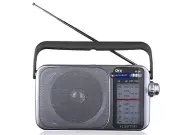 QFX R-24 AM/FM/SW1/SW2 Retro-Styled 4-Band Mini Radio +Built-in Speaker