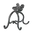 Coat Key 3 Hook Vintage Style Metal Bird Rack Rustic Hook with White Distressing