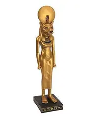 在飛比找Yahoo!奇摩拍賣優惠-8392A 歐洲進口 限量品 古埃及獅子女神戰士女神像擺件 
