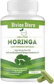 Divine Store Pure Moringa Leaf Powder 60 Capsules
