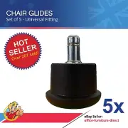 Chair Glide Office Fixed Glides Universal Glider fit most Chairs, Legs, Bases x5