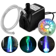 10watt 160 Gph Submersible Fountain Pump Wiht Led Light For Water Feature Outdoo
