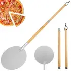 Pizza Turning Peel Detachable Turning Pizza Spatula w/ Wood Handle Turning Peel▨