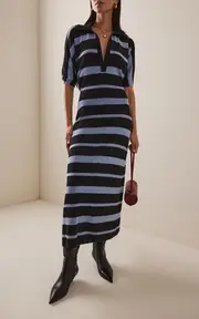 [Proenza Schouler] Solana Wool-Silk Knit Maxi Polo Dress
