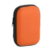 Earbuds Earphone Cases, EVA EarBuds Zipper Holder with Mesh Pocket,Orange