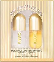 KISSIO Lip Plumper,2 PCS Natural Lip Plumper,Lip Enhancer, Plant Extracts Plumping Lip Serum, Lip Plumping Balm, Hydrated Beauty Lips 5.5ml, Day And Night
