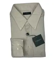 Canali Sportswear Light Tan Rayon Lightweight L/S Button Front Size XL NWT