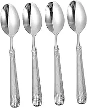 Alipis 304 Steel Set Western Style Food Serving Spoon Embossed Catering Spoons