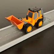 Orange Backhoe Truck NEW Road To Gold Driven Battat Pocket Micro Toy Car