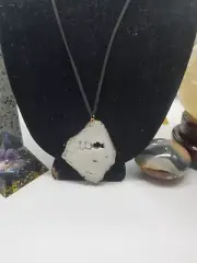 HUGE SALE Handmade White Agate Cluster Pendant Necklace