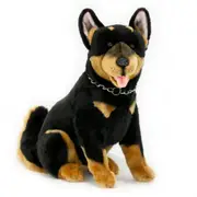 Bocchetta Plush Toys Jake Large Black and Tan Australian Kelpie Dog Sitting