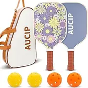 Pickleball Paddles, USAPA Approved Pickleball Paddles Set of 2, Lightweight Fiberglass Pickleball Set with 2 Pickleball Rackets, 4 Pickleball Balls, 1 Pickleball Bag for Women Youth