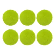 6Pcs Fluffy Soft Faux Fur Pom Poms for Hats with Elastic Loop, Bright Green