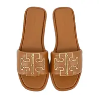 在飛比找momo購物網優惠-【TORY BURCH】TORY BURCH 雙T皮革拖鞋(