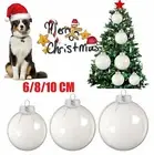 10pcs Christmas Tree Ornament Clear Glass Baubles Balls for DIY Decoration Balls
